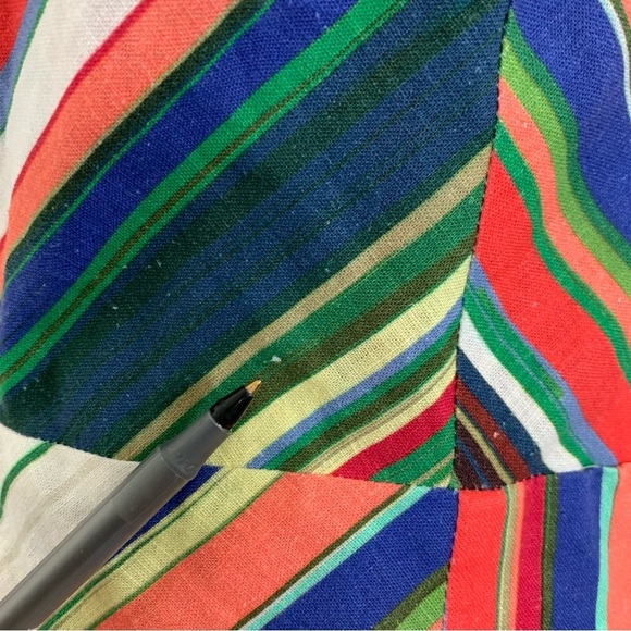 Parker Womens Striped Rainbow Rosemary Dress LinenBlend Womens 4 Sundress - Picture 12 of 17